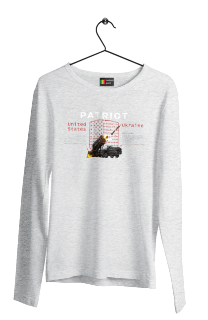 Чоловічий лонгслів з принтом "Patriot". Caesar, himars, patriot, залужний, зброя. 2070702