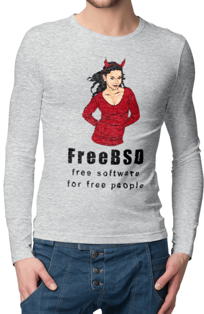 Чоловічий лонгслів з принтом "Freebsd Для Вільних". Bsd, freebsd, unix, адміністратор, айті, айтішник, безкоштовна, безкоштовно, бестія, вільна, демон, демонесса, доступність, незалежність, операційна система, ос, програміст, програмне забезпечення, свобода, сисадмін, система, системний адміністратор, софт, текст, червоний, чорний. 2070702