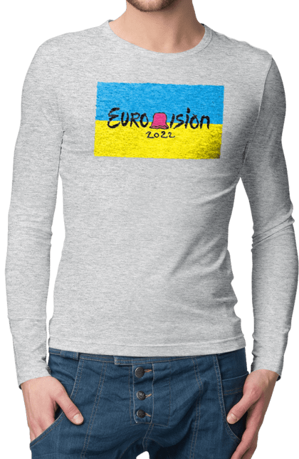 Чоловічий лонгслів з принтом "Євробачення за KALUSH Orchestra". Kalush orchestra, stefania, азов, врятувати азовсталь, врятувати захисників азовсталі, євробачення, звільнити, маріуполь, наші захисники, перемога, свобода. 2070702