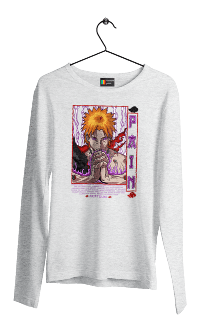 Men's longsleeve with prints Naruto Yahiko. Akatsuki, anime, character, manga, naruto, ninja, pain, tv series, yahiko. 2070702