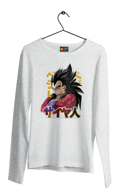 Men's longsleeve with prints Dragon Ball Vegeta. Anime, dragon ball, goku, manga, tv series, vegeta. 2070702