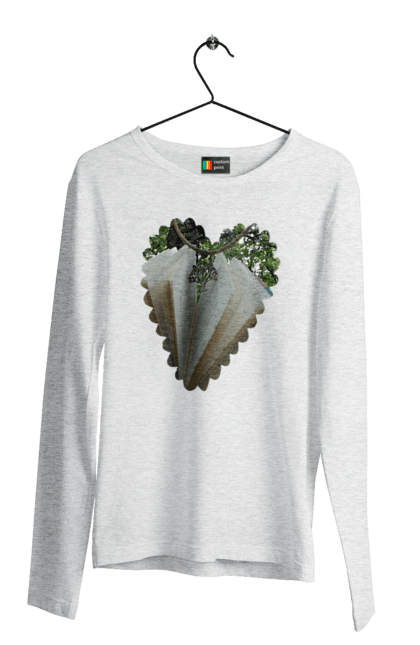 Men`s longsleeve with prints Book valentine. Books, decoration, heart, heart shape, love, nature, reading, wood. 2070702