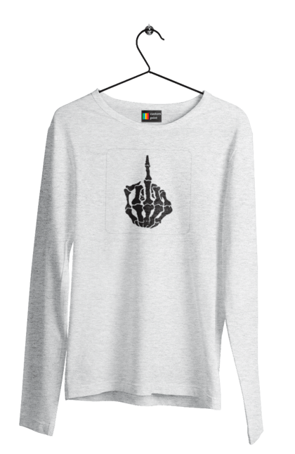 Чоловічий лонгслів з принтом "Fuck". Fuck, жест, палец, средний, фак. 2070702