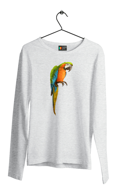 Men`s longsleeve with prints Just A Parrot. Birdie, parrot. 2070702