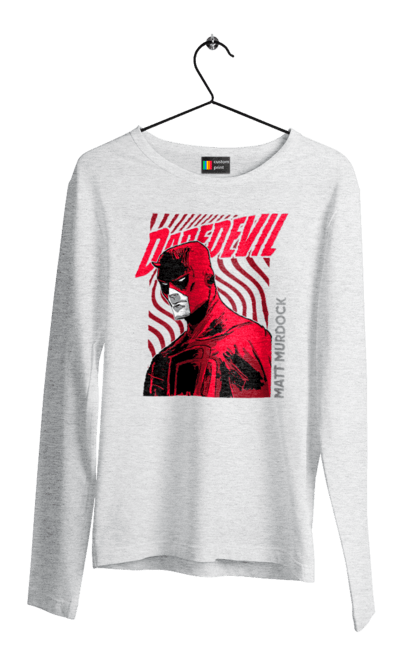 Men's longsleeve with prints Daredevil. Daredevil, lawyer, marvel, matt murdock, superhero, television series, tv series. 2070702