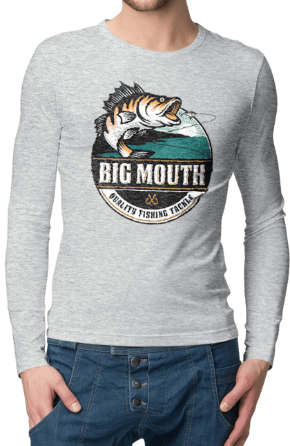Чоловічий лонгслів з принтом "Рибалка". Вилика рибалка, рибалка, хоббі. 2070702