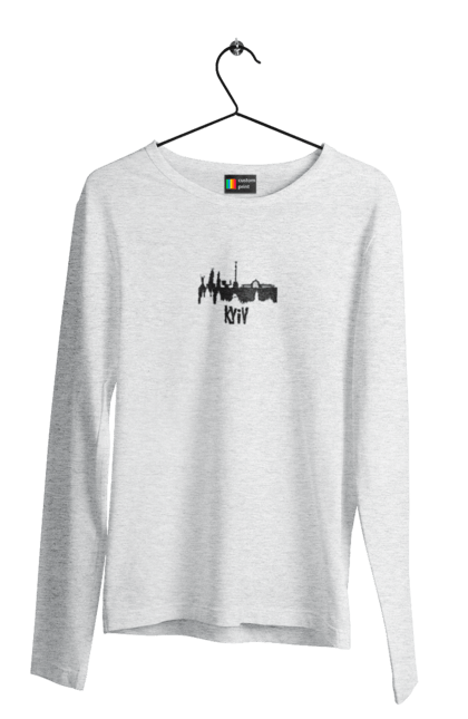 Чоловічий лонгслів з принтом "Киев". Аграрии, арестович, война, все, герои, зеленский, иди нахуй, кем, киев, мечта, мир, нет войне, орда, орки, остановите войну, привид киева, птн пнх, путін хуйло, русский военный корабль, слава украине, украина, чернобаевка. 2070702