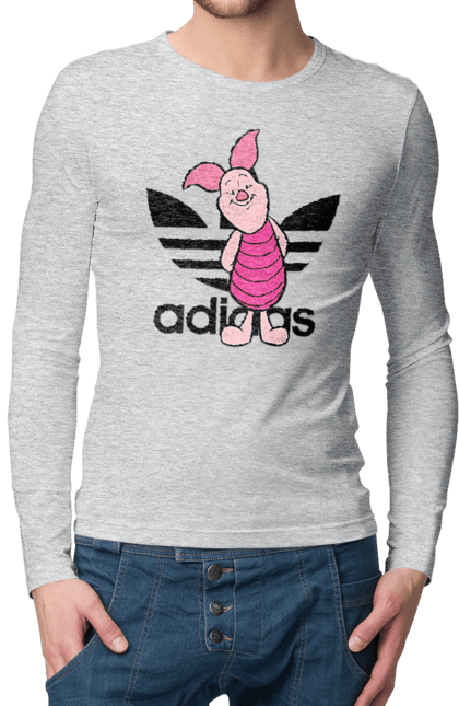 Men's longsleeve with prints Adidas Piglet. Adidas, adidas, cartoon, piglet, winnie the pooh. 2070702