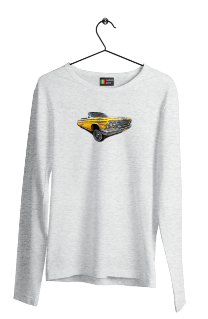 Men`s longsleeve with prints Car. Car, chevrolet, classic, impala, lowrider. 2070702