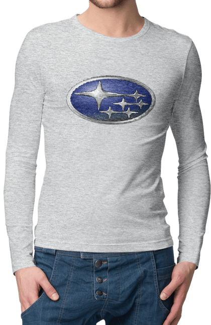 Чоловічий лонгслів з принтом "Subaru". Авто, логотип, субару. 2070702