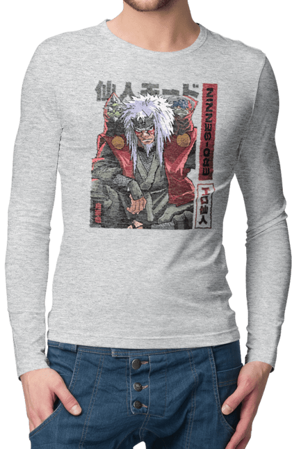 Men's longsleeve with prints Naruto Jiraiya. Anime, hokage, jiraiya, manga, naruto, shinobi, shonen. 2070702