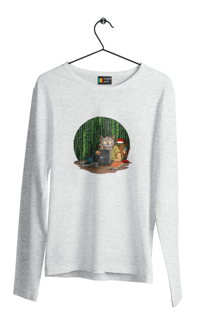 Чоловічий лонгслів з принтом "Кіт програміст". Angular, c, css, html, it, javascript, jquery, php, python, react, svelt, vue, айтишник, айті, гумор, код, кодувати, прогер, програміст, програмісти, ти ж, ти ж програміст, тиж програміст. 2070702