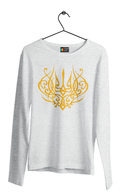 Men`s longsleeve with prints Emblem of Ukraine. Герб, герб україни, доброго вечора, зсу, патріотична, прапор. 2070702