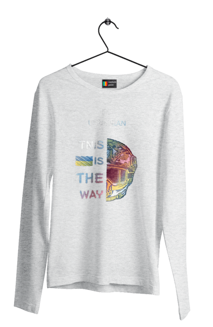 Чоловічий лонгслів з принтом "Я українець це шлях колорфул". Зсу, мандалоріан, символ україни зсу, солдат зсу, україна, українець це шлях, це шлях, я українець. 2070702