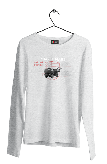 Men`s longsleeve with prints M142 HIMARS. Himars, industrious, m142 himars, weapon. 2070702
