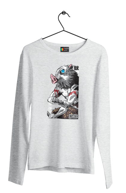 Men's longsleeve with prints Demon Slayer Inosuke. Anime, demon slayer, inosuke, inosuke hashibira, kimetsu no yaiba, manga. 2070702