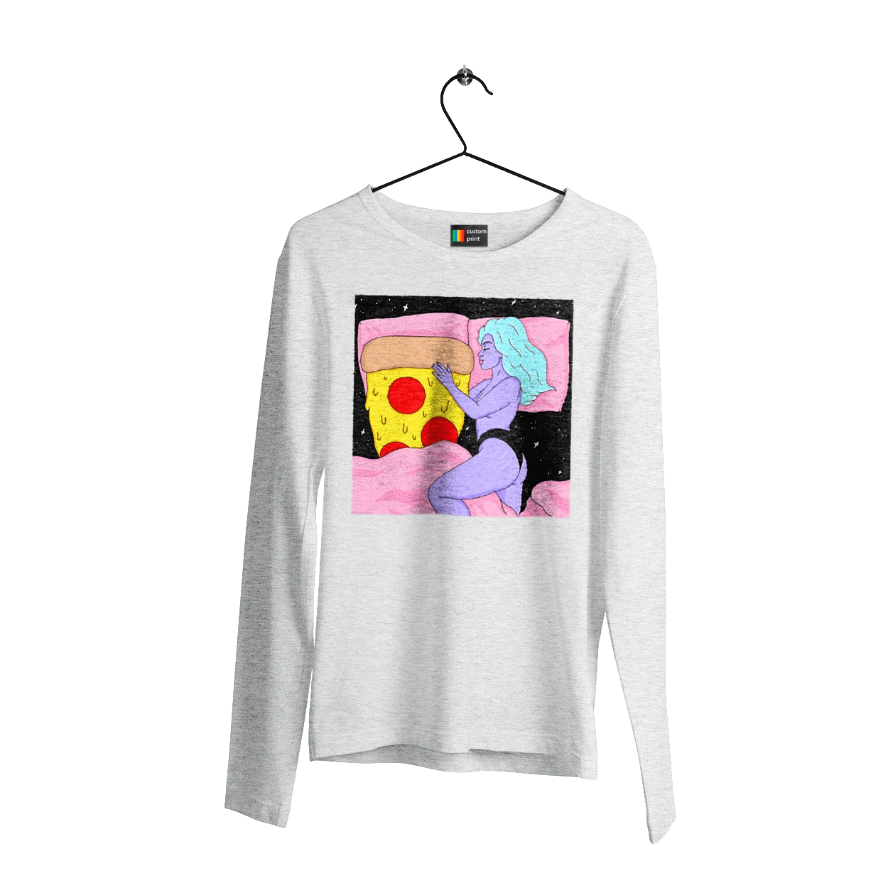 Purple Girl And Pizza