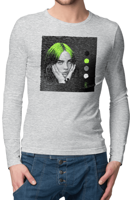 Чоловічий лонгслів з принтом "Біллі Ейліш". Біллі, біллі ейліш, ейліш. 2070702