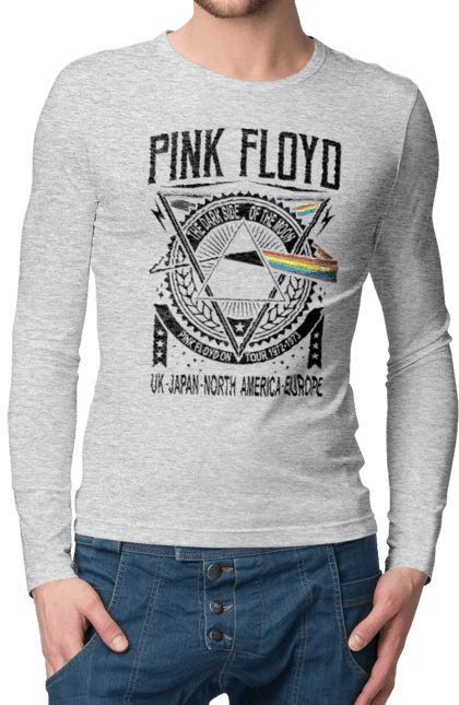 Men's longsleeve with prints Pink Floyd. Album, music, pink floyd, rock, rock band. 2070702