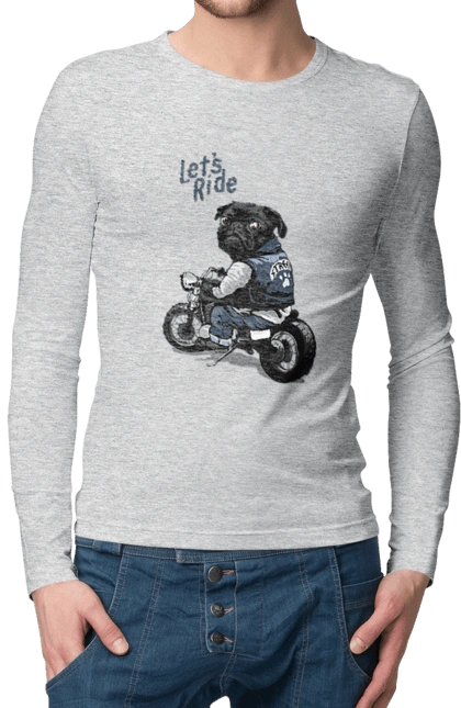 Мопс на мотоциклі