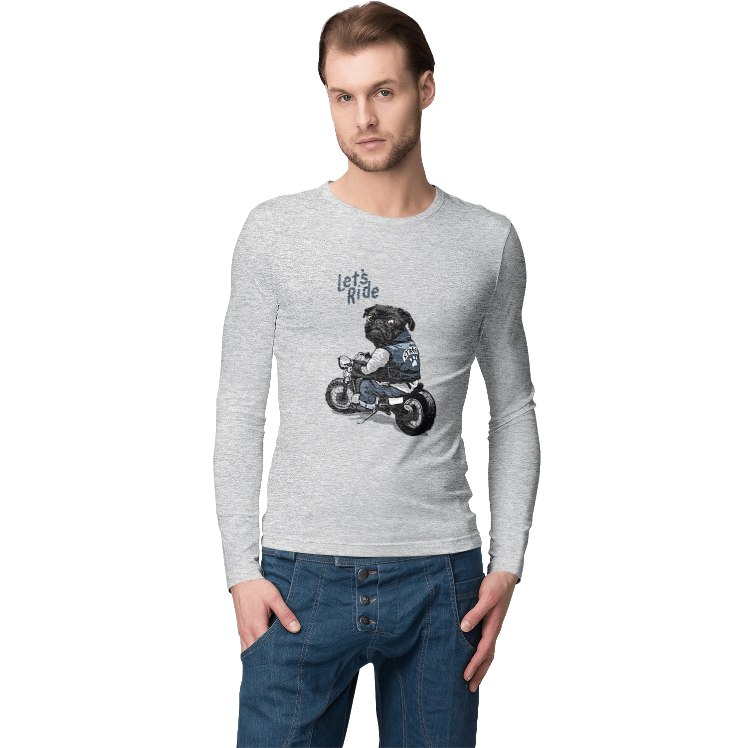 Мопс на мотоциклі