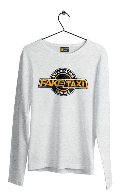Чоловічий лонгслів з принтом "Fake taxi". Порно хаб, порнохаб, приколы, фак такси, фак таксі, фейк такси. 2070702