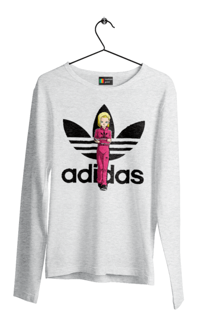 Чоловічій лонгслів з принтом "Adidas Андроїд 18". Adidas, android 18, dragon ball, адідас, андроїд 18, аніме, вбивця, кіборг, манга, перли дракона. 2070702