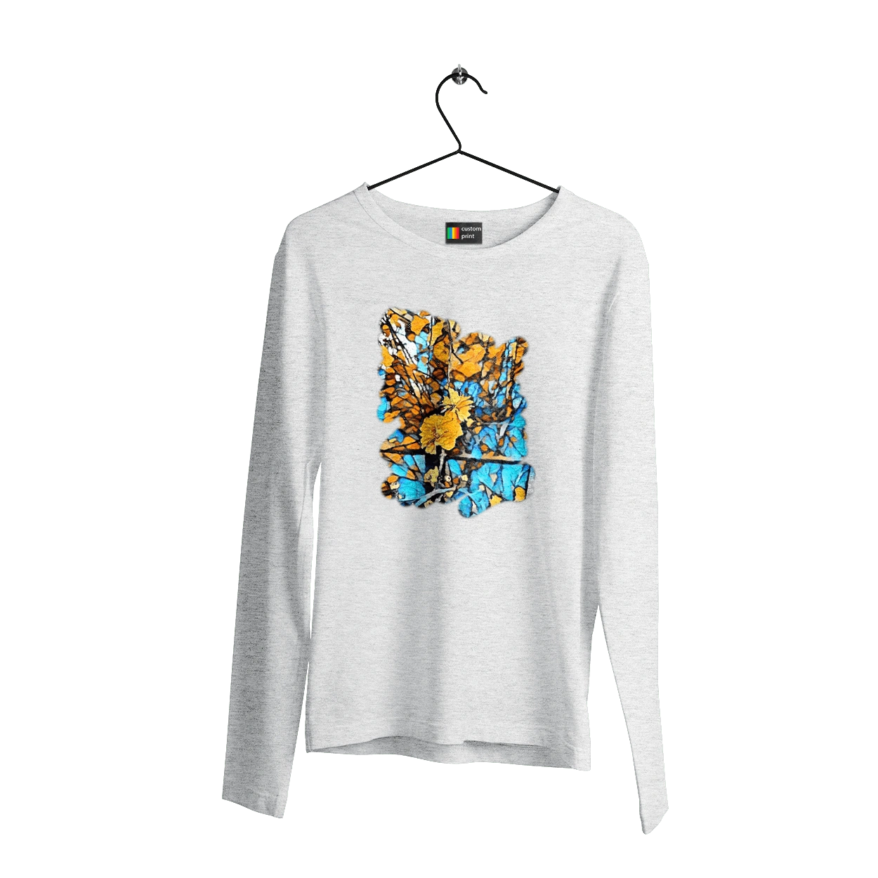 Жовті квіти на синьому фоні