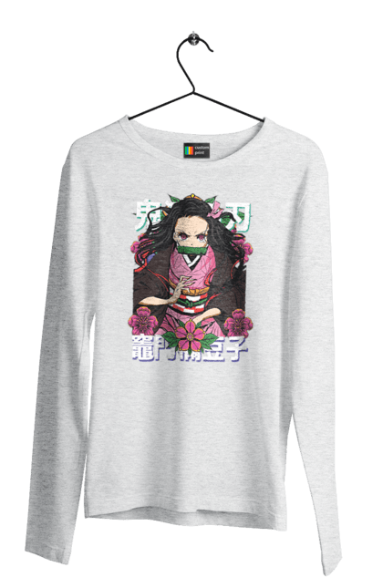 Men's longsleeve with prints Demon Slayer Nezuko. Anime, demon slayer, kimetsu no yaiba, manga, nezuko, serial. 2070702