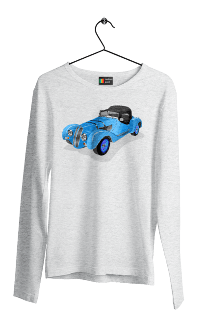 Мужской лонгслив с принтом Автомобиль. Автомобиль, классика, машина, старинная машина, старинный. 2070702