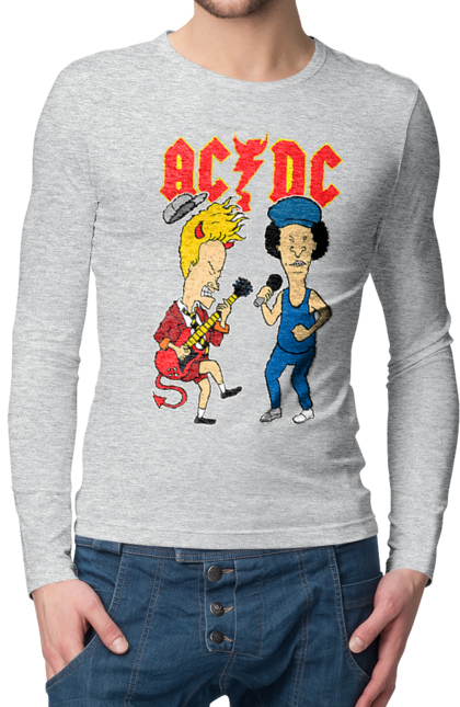 Men's longsleeve with prints AC/DC. Ac dc, acd, blues rock, group, hard rock, music, rock n roll. 2070702