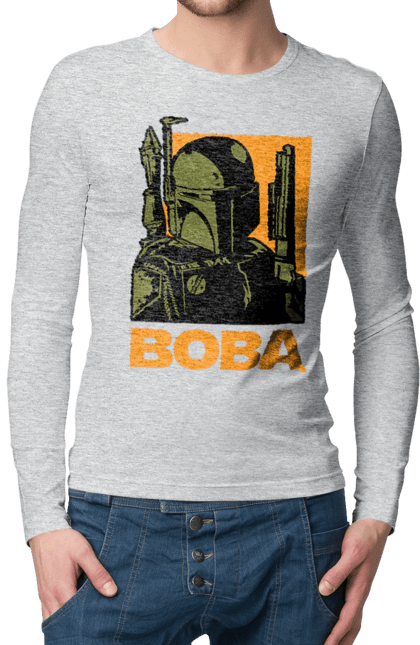 Чоловічій лонгслів з принтом "Боба Фетт". Boba fett, боба фетт, зоряні війни, клон, мисливець за головами. 2070702