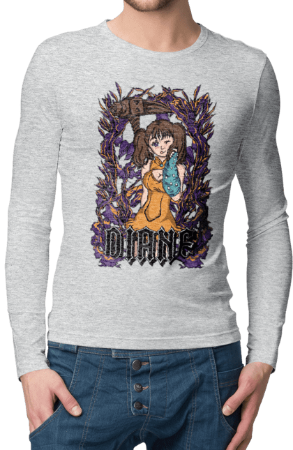 Men's longsleeve with prints Seven Deadly Sins Diane. Adventures, anime, comedy, diana, diane, fantasy, manga, seven deadly sins. 2070702