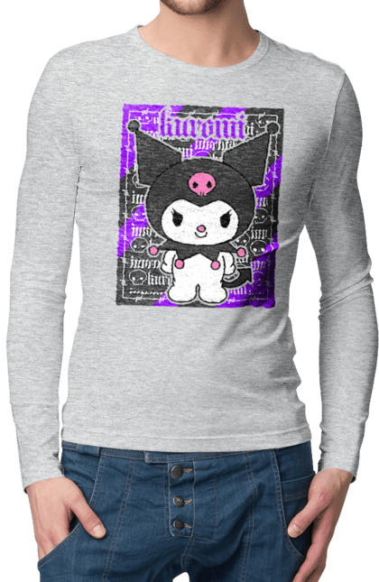 Men's longsleeve with prints Hello Kitty Kuromi. Anime, character, hello kitty, kuromi, my melody, sanrio. 2070702