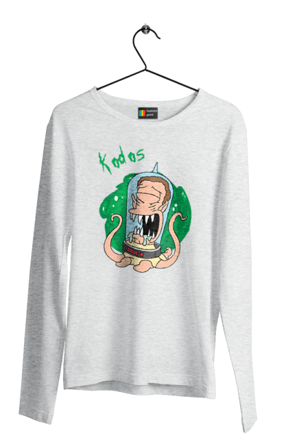 Men's longsleeve with prints Rick and Morty. Adventures, black humor, cartoon, rick, rick and morty, sci-fi, tragicomedy. 2070702