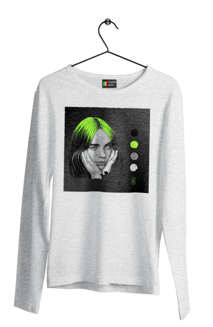 Чоловічий лонгслів з принтом "Біллі Ейліш". Біллі, біллі ейліш, ейліш. 2070702