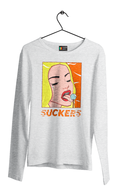 Чоловічий лонгслів з принтом "Чупа чупс". Гумор, мем, прикольна, сакерс, смішна, чупа чупс. 2070702