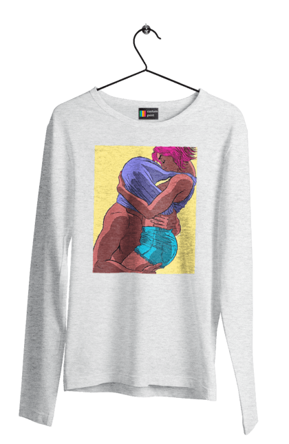 Чоловічий лонгслів з принтом "Чоловік Під Майкою У Дівчата". Пристрасть, сиськи. 2070702