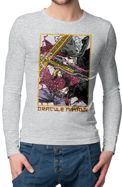 Men's longsleeve with prints One Piece Dracule Mihawk. Anime, dracule mihawk, manga, mihawk, one piece, straw hat pirates. 2070702