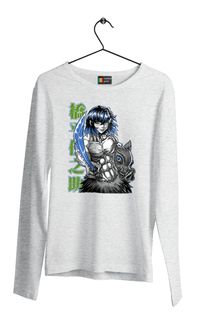 Men's longsleeve with prints Demon Slayer Inosuke. Anime, demon slayer, inosuke, inosuke hashibira, kimetsu no yaiba, manga. 2070702