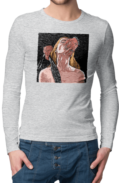 Men`s longsleeve with prints Girl Captive Man With Whips. Passion, suck, whip. 2070702