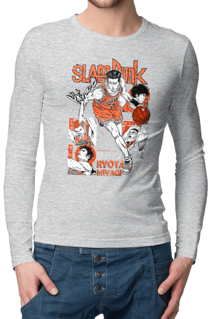 Men's longsleeve with prints Ryota Miyagi. Anime, basketball, comedy, manga, ryota miyagi, school, shonen, slam dunk, sports anime. 2070702