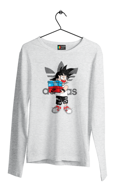 Чоловічій лонгслів з принтом "Adidas Сон Гоку". Adidas, dragon ball, manga, son goku, адідас, аніме, гоку, манга, перли дракона, сон гоку. 2070702