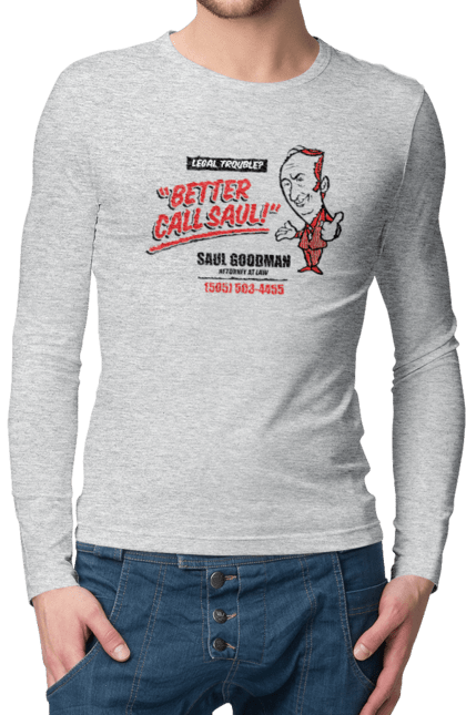 Men's longsleeve with prints Saul Goodman. Better call saul, breaking bad, saul goodman. 2070702