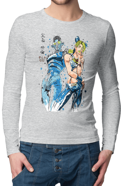 Men's longsleeve with prints JOJO Jolyne Cujoh. Anime, jojo, jojo`s bizarre adventure, jojo’s bizarre adventure, jolyne cujoh, manga. 2070702