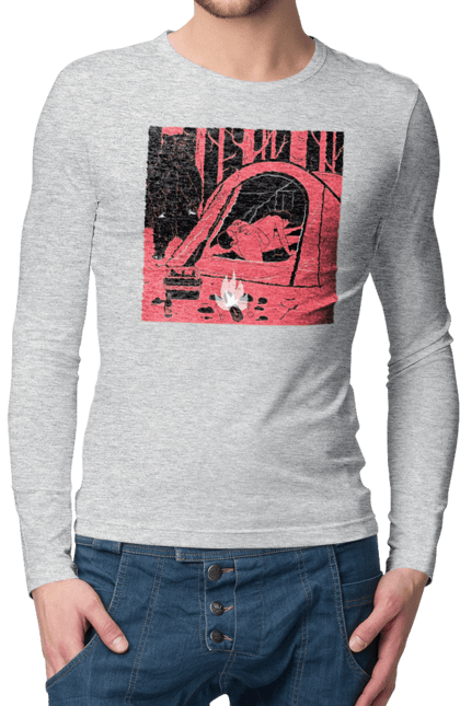 Men`s longsleeve with prints 69 In The Tent. 69, bear, forest, sex, tent. 2070702