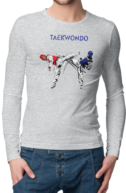 Men's longsleeve with prints Taekwondo. Korea, martial arts, sport, taekwondo, training. 2070702