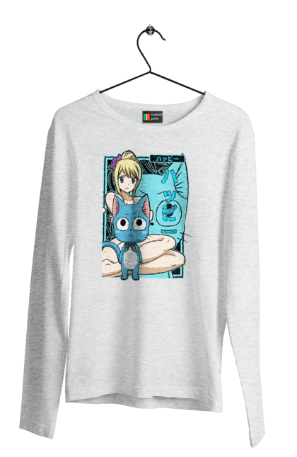 Чоловічій лонгслів з принтом "Хвіст Феї Люсі Хартфілія". Fairy tail, happy, lucy heartfilia, аніме, люсі, люсі хартфілія, манга, хвіст феї, хеппі. 2070702