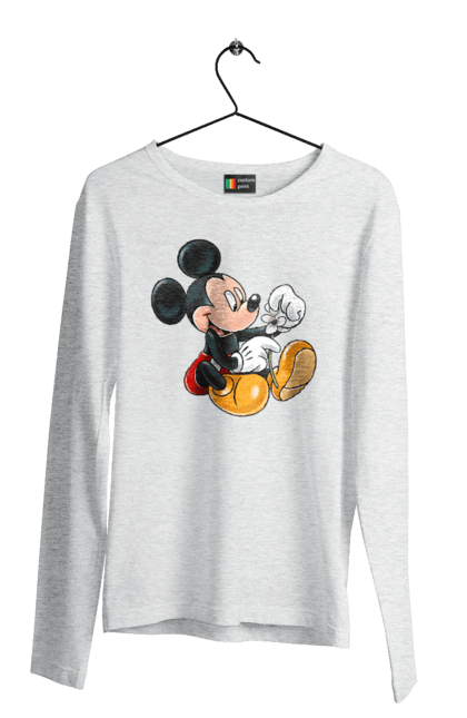 Чоловічій лонгслів з принтом "Міккі Маус". Mickey mouse, дісней, міккі, міккі маус, мультфільм. 2070702