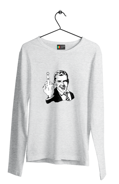 Men`s longsleeve with prints Fuck. Faculty, finger, fuck, hand. 2070702